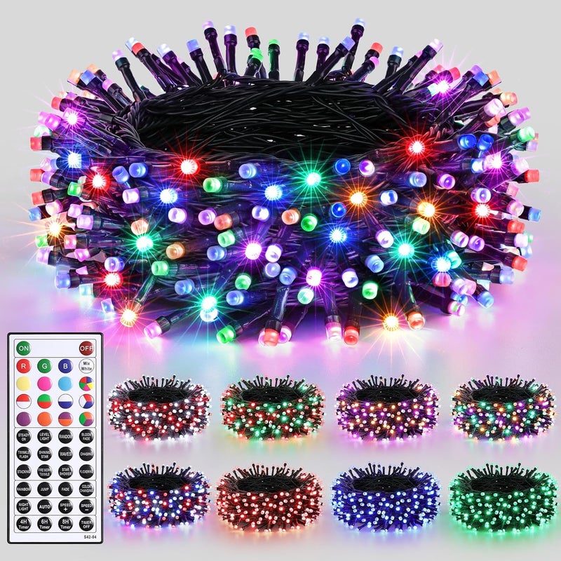 Joomer Christmas String Lights - 66FT 200LED RGB String Lights with Remote, Waterproof Outdoor Indoor with Timer Memory Function for Tree, Yard, Christmas Decor (Non-Connectable) - Image 1